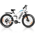 Fat Tire E-Mountainbike Pedelec Vollgefedertes All-Terrain-Elektrofahrrad 90 Nm abnehmbarer Akku große Reichweite – Varun Ballistic-White 26'' E-Bike