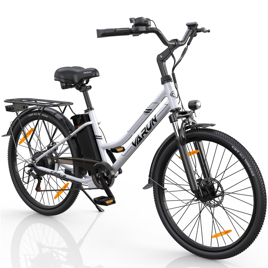 VARUN Electric Bike for Adults - 500W Electric Bicycle Up to 40 Miles, Removable Battery, 7-Speed, and Shock Absorber, Stylish 26" Ebike Suitable for Commuting