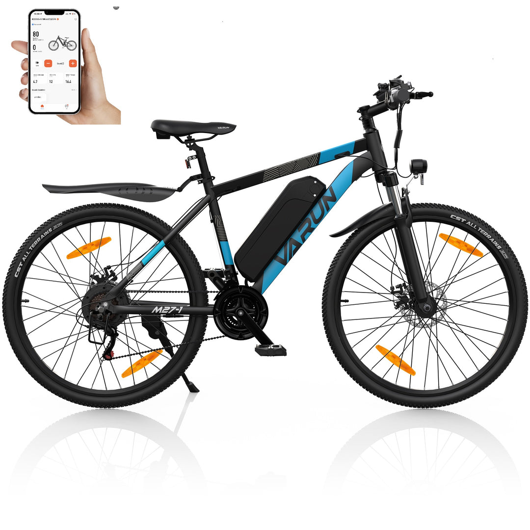 27.5" Wheel 21-Speed Mountain Electric Bike And USB Phone Charging 48V 13Ah 250W/500W Removable Battery Long Range For Adults - Varun Altus-Pro E-Bike