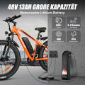 VARUN E Bikes for Men - Peak 750W Ebikes for Adults - Fat Tire Electric Bike Up to 25MPH 60+ Miles with 48V 13AH Removable Battery - 26