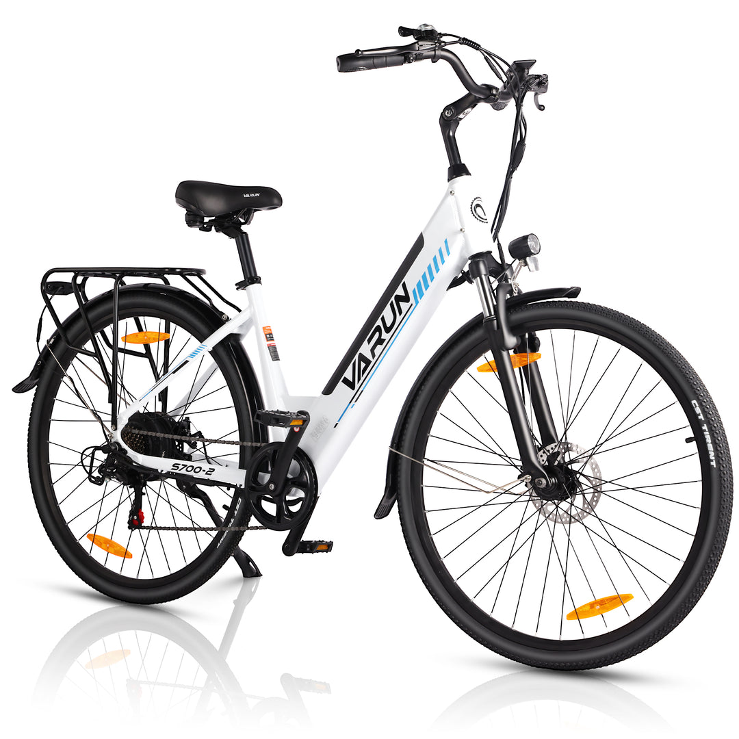 VARUN S700-2 Electric Bike for Adults - 500W Electric Bicycle Up to 40 Miles, 48V Removable Battery, 7-Speed, and Shock Absorber, Stylish 27.5" Ebike Suitable for Commuting